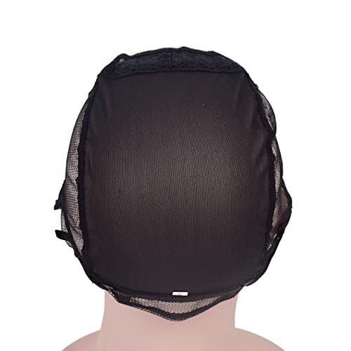 Ytbyt 2 Pieces Black 4X4 Inch U Part Swiss Lace Wig Cap With Adjustable Straps On The Back Glueless Hairnets Lace Wig Cap For Making Wig (Black M) #TOP2