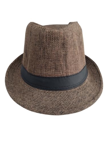 Image of BookMyCostume Brown Western Cowboy & Ballroom Style Hat| Fancy Dress Accessory for Dance, Stage Shows & Theme Parties For Kids