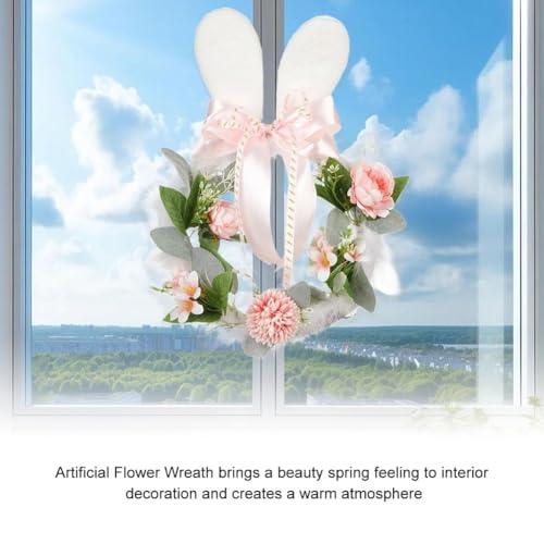 Guirnalda artificial de Pascua con forma de conejo animado para pared 5