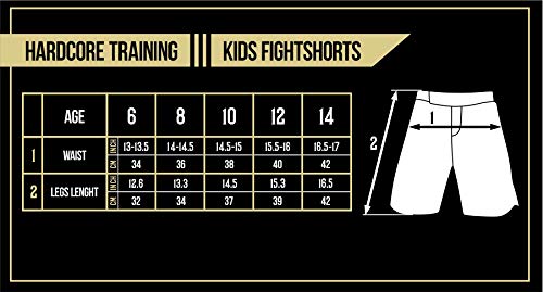 Short de boxe enfant Hardcore Training stretch et robuste Camo 16 ans