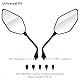 Evermotor Universal Motorrad Spiegel E-Geprüft, M8 und M10-360° einstellbares Rückspiegel Set, Motorradspiegel für Quad, Roller, Honda, ATV und Moped