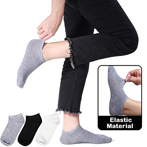 JaGely 100 Pairs Low Cut Ankle Socks Bulk for Women Men Thin Breathable Casual Sock No Show Athletic Sock Unisex Cotton Socks Pack for Summer Homeless Gifts Black, White, Grey4