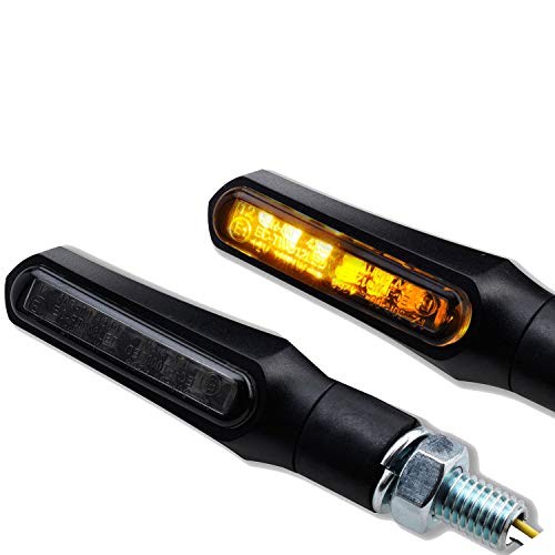 LED Mini Motorrad Blinker Shark e-geprüft schwarz universal 12V (LED Blinker, 1 Paar)