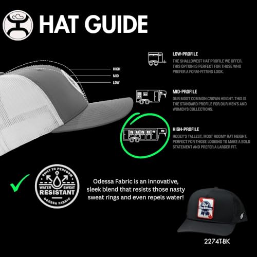Image of HOOEY Officially Licensed Pabst Blue Ribbon One Size Fits All Adjustable Snapback Hat for Men and Women Mesh Back Trucker Hat