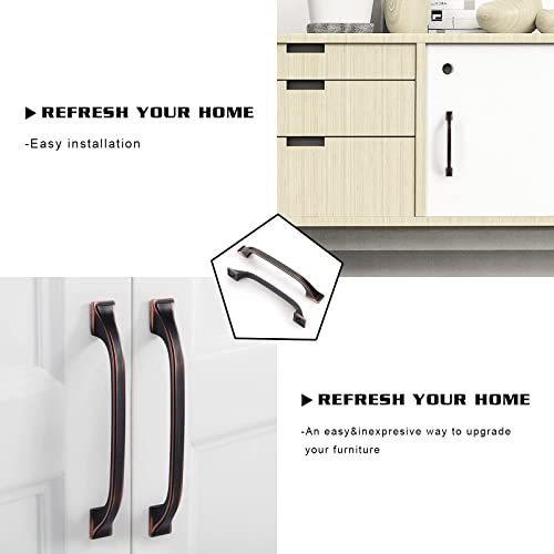 Knoklock 10 Pack 5 Inch(128Mm) Kitchen Cabinet Handles Oil Rubbed Bronze Cabinet Pulls Kitchen Cabinet Hardware Drawer Pulls For Dresser Cupboard Wardrobe #TOP2