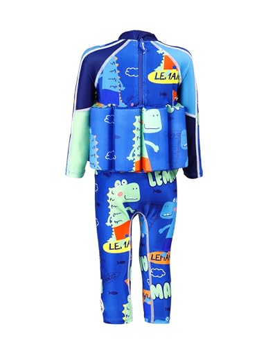 Image of Toddler Kids One-Piece Float Swimsuit with Adjustable Buoyancy UPF 50+ Sun Protection for Beach Pool Boys Girls
