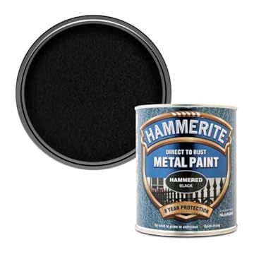 Hammerite Direct to Rust Metal Paint - Hammered Black Finish 750ML
