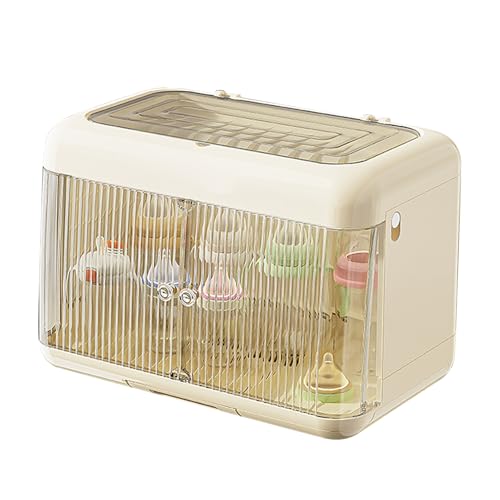 Organizador de biberones para bebé, organizador grande para refrigerador, organizador de contenedores grandes, caja de almacenamiento con escurridor, soporte de secado transparente para biberones a