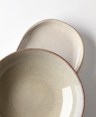 Image of Oneida Organic Shades Oatmeal Stoneware 2-Piece Serving Platter Set