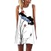 Hot Sale! Women Sleeveless Printed Mini Dress,Canserin Vintage Boho Summer Beach (XL, White)