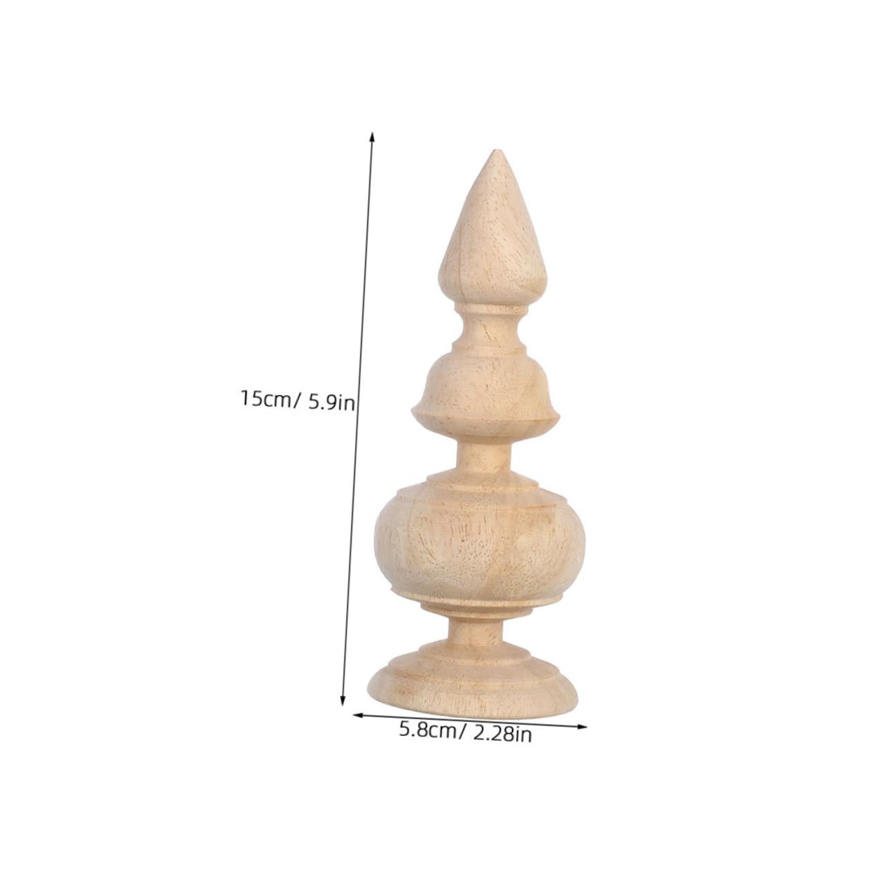 SEWACC 2 Stück Dekorative Finials Handgefertigt Unlackiert Für Treppengeländer Bettrahmen Möbelverzierung Klassisch Stabil und Vielseitig