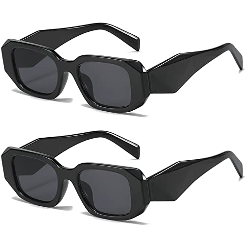 Trendy Rectangle Sunglasses for Women 90s Retro Style Sun Glasses Outdoor Travel 100% UV Protection Goggles