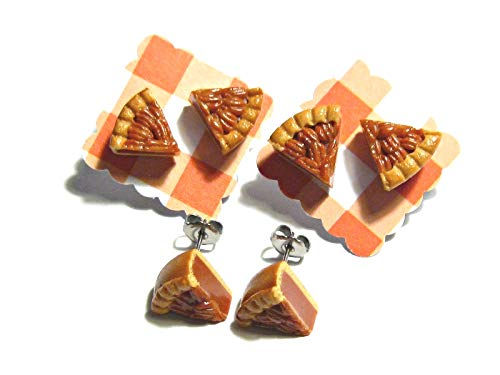 Little Pecan Pie Slice Earrings - Tiny Food Jewelry #TOP3
