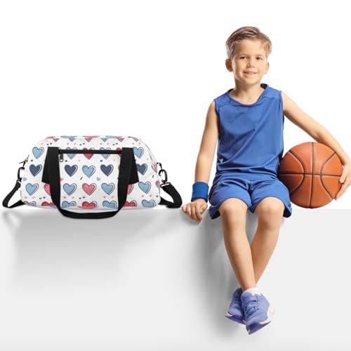 Little Love Doodle Kids Duffle Bag Boys Girls Small Sport Dance Gym Bag for Overnight Travel Weekender Carry On2