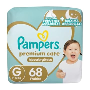 Fralda Pampers Premium Care G - 68 fraldas
