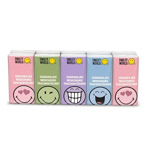 Smiley World Megapack Tessuti di 10 Super Strong Soft Paper in One Box | Paper Hankies | 4 strati (100)