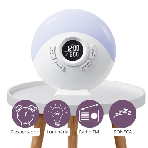 NOVAVIDA, Despertador Digital De Mesa Com Luz De Atmosfera Colorida