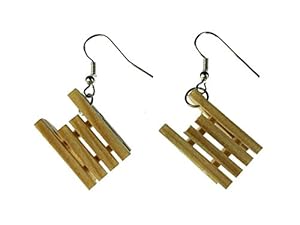 Miniblings Schlitten Ohrringe Hänger Winter Holzschlitten Mini Schlitten Holz - Handmade Modeschmuck I Ohrhänger Ohrschmuck versilbert