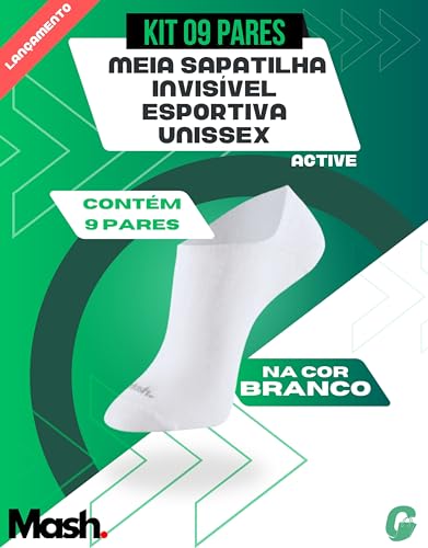 KIT 9 PRS MEIA INVISIVEL MASH | 9 Brancos | 34-38