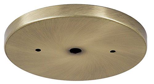 B&P Lamp® 5 1/4 Inch Modern Shallow Steel Canopy Kit (Antique Brass) with Hardware - Includes Screws, Nuts, Crossbar