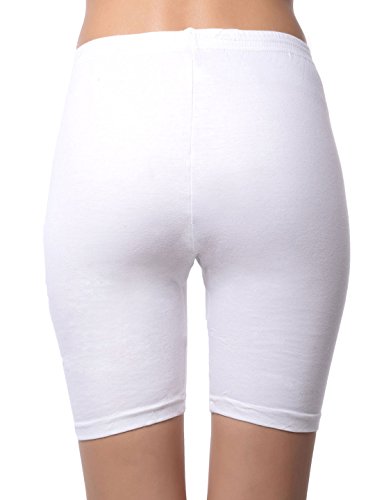 Image of BodyForm Women's Interlock Cotton White Cycling Shorts