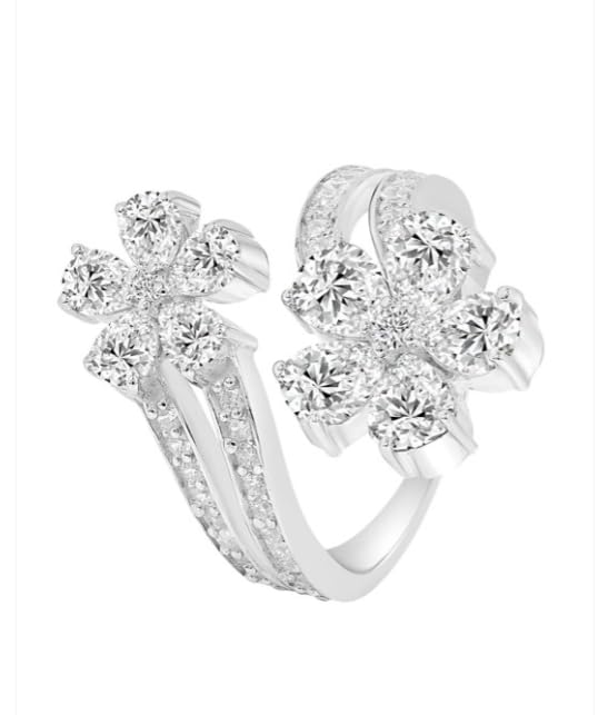 Image of ROOVI Pure 925 Sterling Silver AD Ring I Indian Ring Size-14 I Gifts for Girlfriend I Gifts for Women & Girls| With Certificate of Authenticity and 925 Stamp