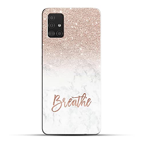 Image of COLORflow Back Cover Compatible with Samsung Galaxy A71 | (Best for Girls) Quotes (Breathe) Marble | Designer Printed Hard CASE Bumper Back Cover