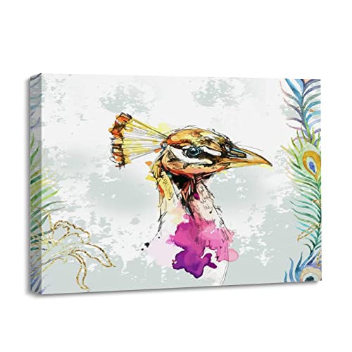 Peinture paon sur toile pour une ambiance zen au bureau et à la maison
