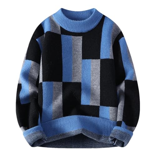 REHJJDFD Winter Mens Casual Patchwork Sweater Men Knitting Thick Warm Pullover Christmas Sweaters