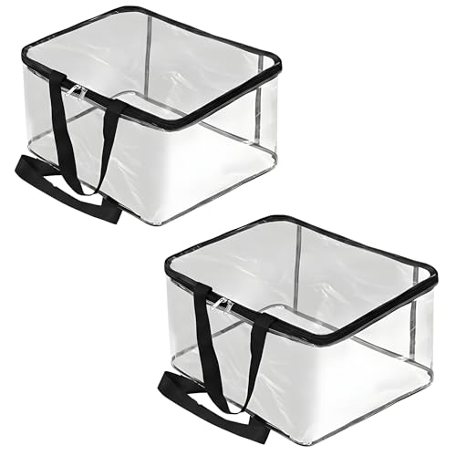 Image of Multi-Purpose Transparent Storage Bag | Wardrobe Organizer for Clothes, Sarees & Blankets (Pack of 2)