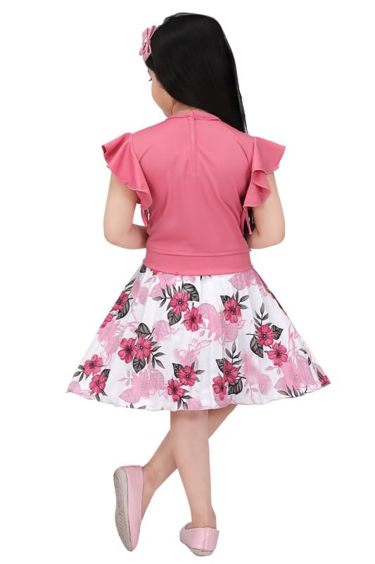Image of SAIMINA Dresses Girls Regular Fit Printed Casual, Dailywear and Festivewear Cotton Dress Set