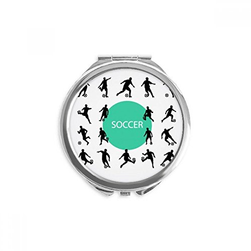 Miroir rond silhouettes de football pour retouches au quotidien