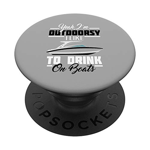 Funny Boat shirt for the lake - I like to drink on boats PopSockets PopGrip: Agarre intercambiable para Teléfonos y Tabletas