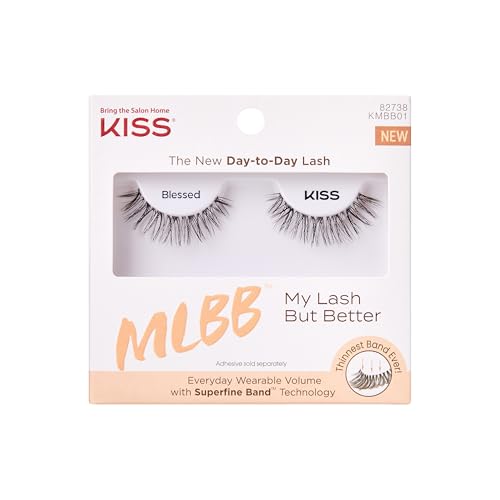 KISS, False Eyelashes, 'Blessed', 12mm, Includes 1 Pair Of Lash, Easy to Apply, Reusable Lash Clusters