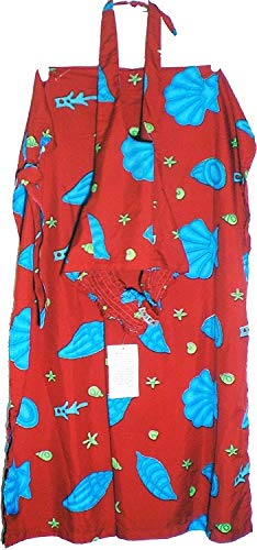 Intex Ocean Print Halter Top feminino conjunto de calça [vermelho - tamanho livre]