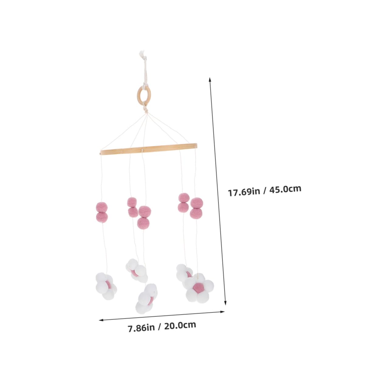 Totority Cute Baby Girl Nursery Decor 2 Pack Flower Wind Chime Mobile Handmade Boho Crib Accessory