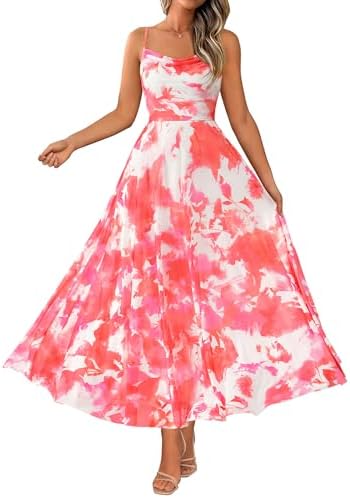 BTFBM Women Summer Floral Maxi Dresses Elegant Spaghetti Strap Dress Printed Party Dress Beach Long Dresses