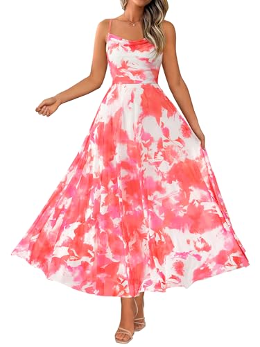 Image of BTFBM Women Summer Maxi Dresses Elegant Wedding Guest Dress | Cowl Neck,Spaghetti Strap,Mesh,Floral,A-Line,Flowy,Party,Cocktail,Homecoming,Graduation,Sundress,Prom,Beach Long Dresses