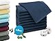 ZOLLNER 10er Set Gästehandtücher in 30x50 cm - saugstarke und weiche Gästetücher in dunkelblau - mit praktischem Aufhänger - waschbar bis 60°C - Baumwolle - Hotelqualität