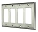 Deltana SWP4744U10B 8-1/8" x 4-5/8" Solid Brass 4 Rocker Switch Plate Cover