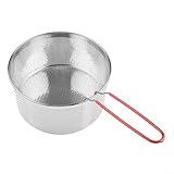 Cesta de pasta compatible con olla con malla de acero inoxidable, para hervir y vaporizar fideos y verduras, apta para lavavajillas y fácil de limpiar (05)