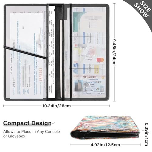 GuoChe Pu Leather Auto Registration Insurance & ID Card Holder Men Women Prefect Car Essentials Wallet for Driver Auto Owners Trailer Motorcycle Boat Goldfish Colorful Art4