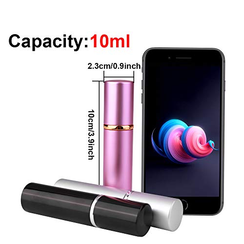 Image of 3pcs 6ml Perfume Sprayers, Refill Bottles, Portable Empty Sprayer Bottles with Funnel and Pipette (Black + Silver + Dark Blue), 10ml (Black+Silver+Pink), 10ml