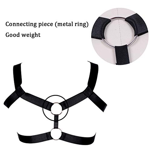 Men's Body Harness Chest Strap Punk Gothic Shoulder Strap Elastic Band Belt Clothes for Accessories Black2