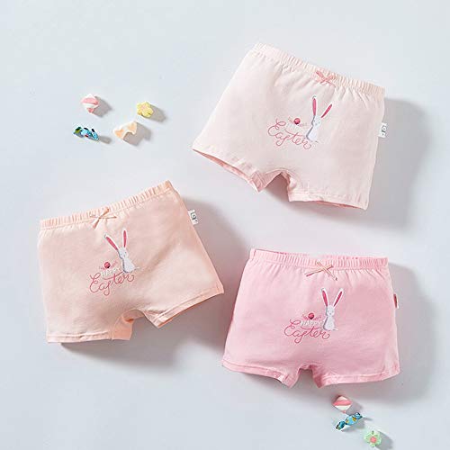 Little Girls' Soft Cotton Underwear Bring Cool, Breathable Comfort Experience Panty 3-Pack Pink,Rabbit,XS