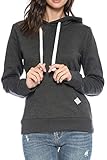 Urban Look Womens Active Long Sleeve Fleece Lined Fashion Hoodie Pullover with Plus Size, A1 Solid Charcoal, Medium