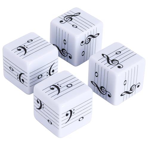 Fun Five-Line Staff Music Note Dice, Large 25mm Music Theory Dice, Includes Two High-Pitched Symbols and Two Low-Pitched Symbols Dice