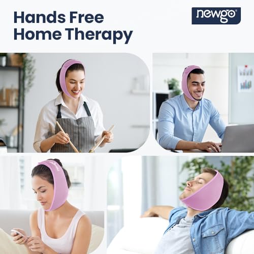 Image of NEWGO Wisdom Teeth Ice Pack Head Wrap for Face Oral Surgery, Jaw Ice Pack for Face with 4 Hot Cold Gel Pack for TMJ, Tooth Extraction, Tonsillectomy Recovery - Purple