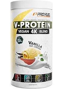 Vegan Protein VANILLE - V-Protein 4K Blend, 750g | Unglaublich lecker & cremig | Aus Sonnenblumen, Soja, Hanfsamen & Kürbiskernen | Pflanzliches Eiweißpulver mit 81% Eiweiß