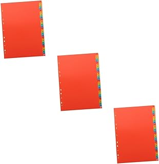 NUOBESTY 3 Conjuntos De Divisor De Índice A4 Pastas De Arquivos Coloridas Pastas De Cores Etiquetas Coloridas Índice De Fichário Divisor De Papelão Tira Guia De Índice De Página Divisórias